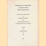 Beobachtungen zur Spieltechnik in der Klaviermusik Johann Sebastian Bachs door Henning Siedentopf