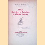 Abr&eacute;g&eacute; Historiquie et Technique de l'&Eacute;dition Musicale
Jacques Durand
&euro;&nbsp;10,00