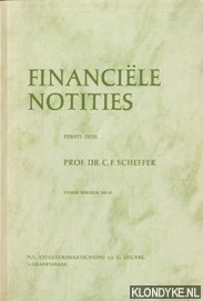 Scheffer, C.F. - Financile notities (2 delen)