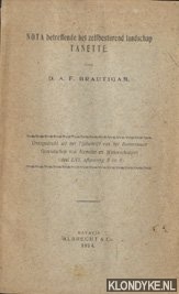 Brautigam, D.A.F. - Nota betreffende het zelfbesturend landschap Tanette