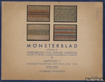 Diverse auteurs - Monsterblad utgivna av Foreningen for Svensk Hemslojd. Kartong 5. Handarbetsmodeller for Skola och Hem