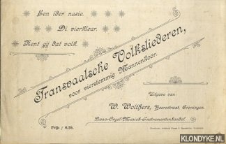 Diverse auteurs - Transvaalsche volksliederen voor vierstemmig mannenkoor