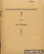 Francke, Joh. - 'Eenparigheid van gevoelen'
