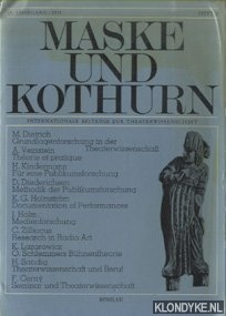 Dietrich, Margret -e.a. - Maske und Kothurn. Internationale Beitrge zur Theaterwissenschaft. 17. Jahrgang 1971 - heft 4