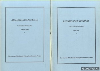Mulryne, Ronnie (edited by) - Renaissance Journal - Volume one - Number one & Number two