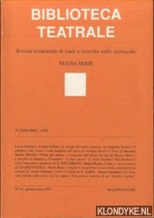 Marotti, Ferruccio - e.a. - Biblioteca Teatrale. Rivista trimestrale di studi e ricerche sullo spettacolo - Nuova Serie - BT 29 1993