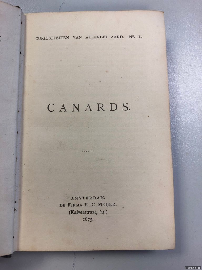 Diverse auteurs - Curiositeiten van allerlei aard. No. 1