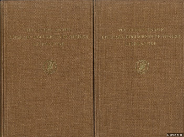 Fuks, L. - The oldest known literary documents of Yiddish literature (C. 1382) (2 volumes) *SIGNED*