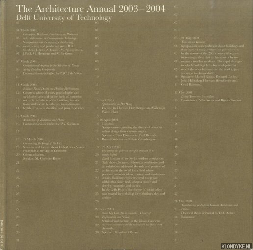 Kirkpatrick, John (translation and editing) - The Architecture Annual 2003-2004. Delft University of Technology