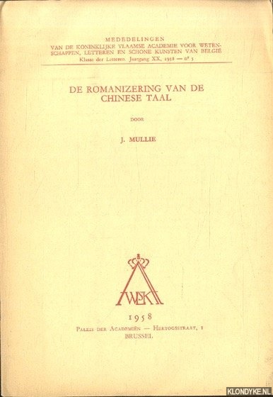 Mullie, J. - De romanizering van de Chinese taal