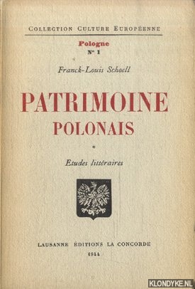 Schoell, Franck-Louis - Patrimoine polonais. tudes littraires
