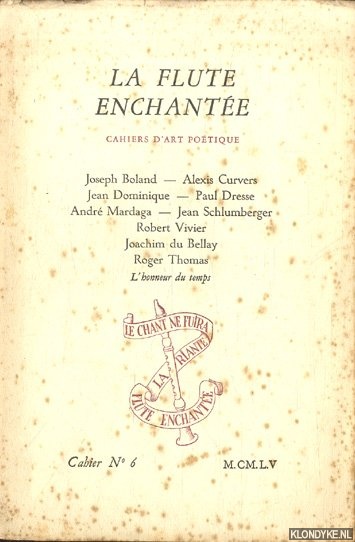 Boland, Joseph - La flute enchante. Cahiers d'art potique