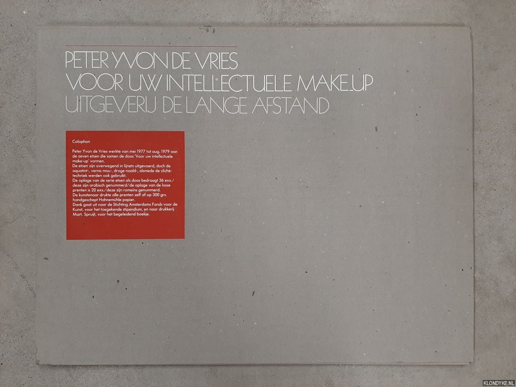 Vries, Peter Yvon de - Voor uw intellectuele make-up