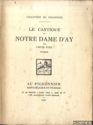 Pize, Louis - Le cantique de Notre Dame d'Ay