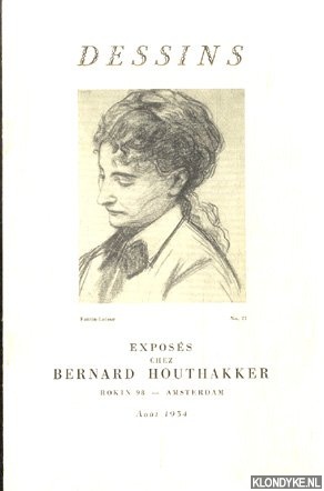 Houthakker, Bernard - Dessins. Exposs chez Bernhard Houthakker. Amsterdam. Aout 1954