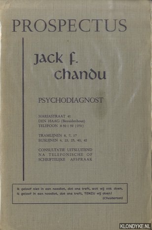 Chandu, Jack F. - Prospectus Jack F. Chandu. Psychodiagnost