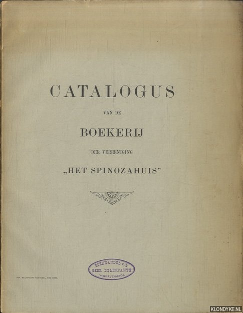 Diverse auteurs - Catalogus van de boekerij der vereeniging 