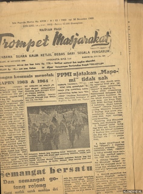 Various - Trompet Masjarakat - 20 Desember 1962