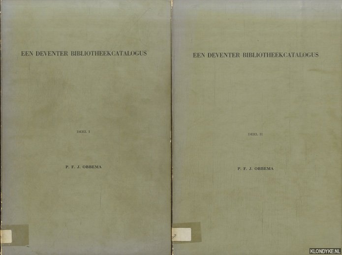 Obbema, P.F.J. - Een Deventer bibliotheekcatalogus van het einde der vijftiende eeuw. Een bijdrage tot de studie van laat-middeleeuwse bibliotheekcatalogi (2 delen)