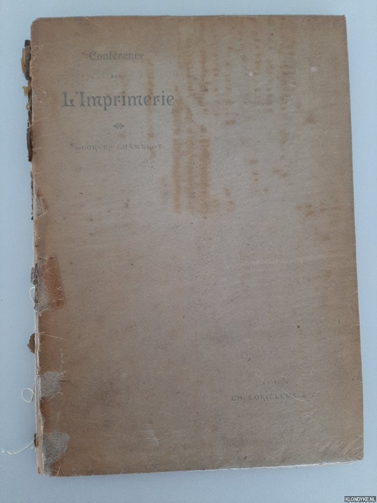 Chamerot, Georges - Confrence sur l'imprimerie