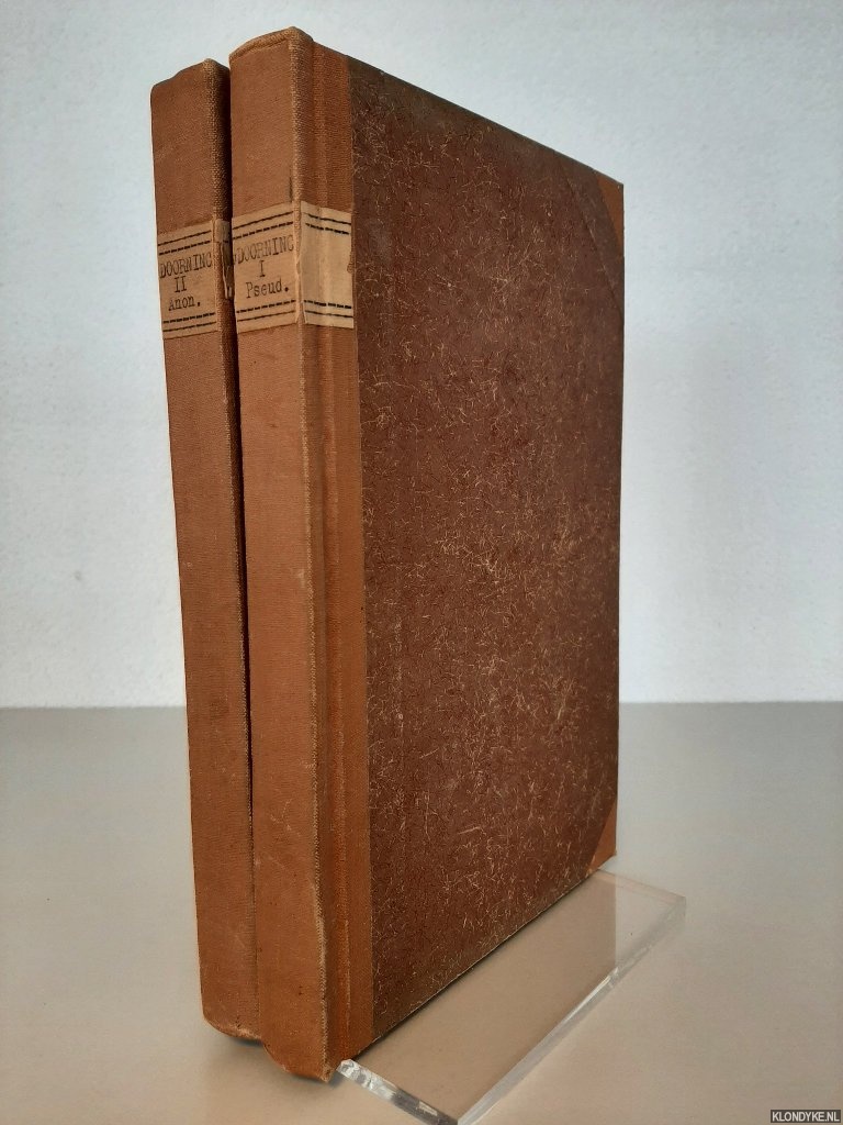 Doorninck, Mr. J.I. van - Vermomde en naamlooze schrijver opgespoord op het gebied der Nederlandsche en Vlaamsche letteren (2 delen)