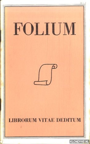 Gumbert, H.L. - Folium. Librorum vitae deditum - Jaargang II - 1952 - nummer 1/2