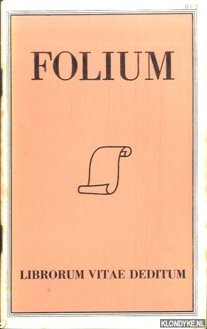 Gumbert, H.L. - Folium. Librorum vitae deditum - Jaargang II - 1952 - nummer 1/2