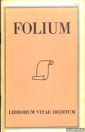 Gumbert, H.L. - Folium. Librorum vitae deditum - Jaargang II - 1952 - nummer 3/4