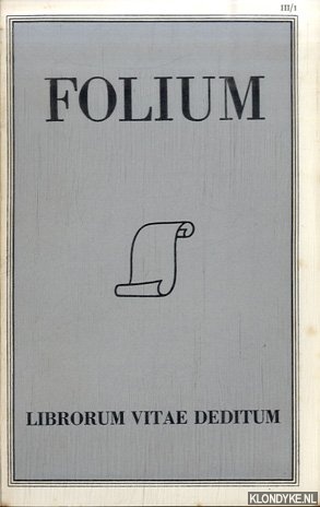 Gumbert, H.L. - Folium. Librorum vitae deditum - Jaargang III - 1953 - nummer 1