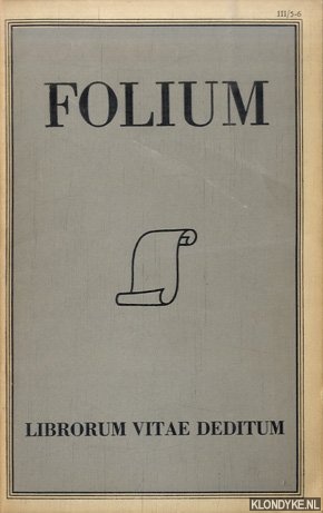 Gumbert, H.L. - Folium. Librorum vitae deditum - Jaargang III - 1953 - nummer 5/6