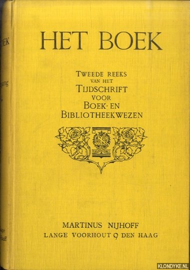 Diverse auteurs - Het Boek. Tweede reeks van het Tijdschift voor Boek- en Bibliotheekwezen - 13e jaargang 1924
