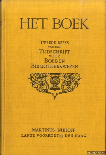 Diverse auteurs - Het Boek. Tweede reeks van het Tijdschift voor Boek- en Bibliotheekwezen - 15e jaargang 1926