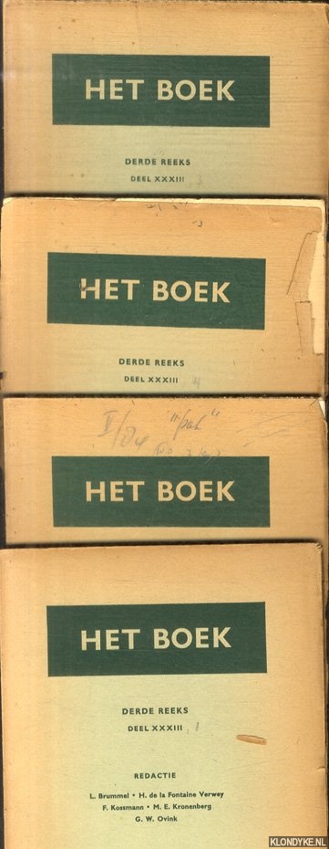 Diverse auteurs - Het Boek. Derde reeks - deel XXXIII - 1958-1959