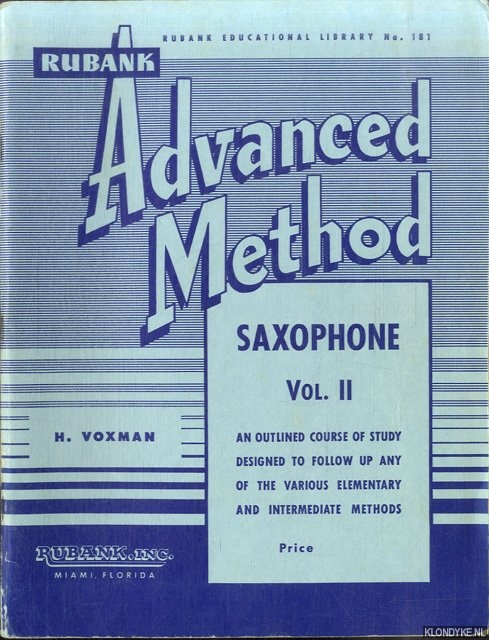 Voxman, H. - Advanced method. Saxophone Vol. II
