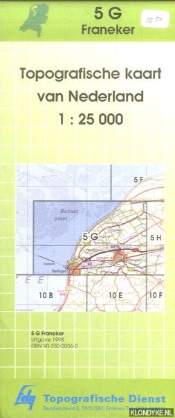 Diverse auteurs - Topografische kaart van Nederland 1:25000: Franeker 5-G