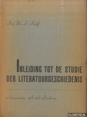 Kalff, G. - Inleiding tot de studie der literatuurgeschiedenis