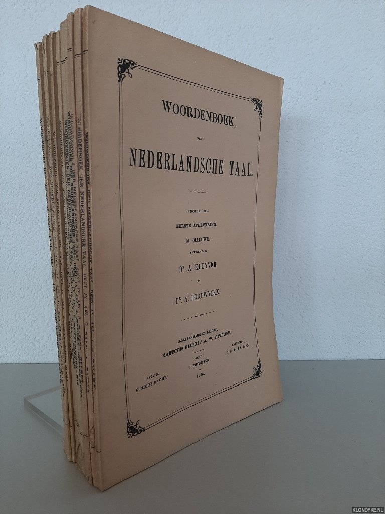 Kluyver, Dr. A. & Dr. A. Lodewyckx - Woordenboek der Nederlandsche Taal. Negende deel. Eerste t/m Twaalfde Aflevering (12 delen)