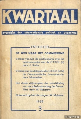 Diverse auteurs - Kwartaal. Overzicht der internationale politiek en economie. Nummer 3