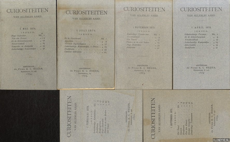 Diverse auteurs - Curiositeiten van allerlei aard (6 afleveringen)