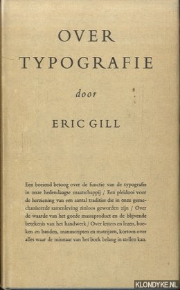 Gill, Eric - Over typografie