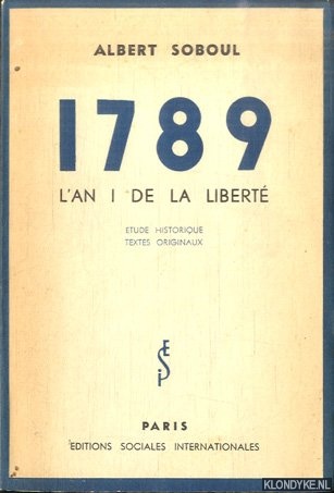 Soboul, Albert - 1789. L'an i de la libert