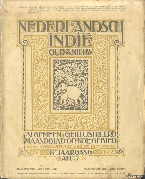 Petit, L.D., Bezemer, T.J., Nieuwenkamp, W.O.J., e.a. (red.). - Nederlandsch Indi oud en nieuw. Algemeen gellustreerd maandblad op kol. gebied. 8 jaargang afl. 7.