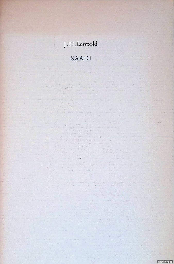 Leopold, J.H. - Saadi