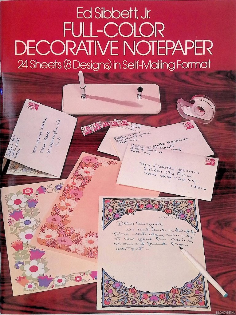 Sibbett, Ed - Full-Color Decorative Notepaper: 24 Sheets (8 Designs) in Self-Mailing Format
