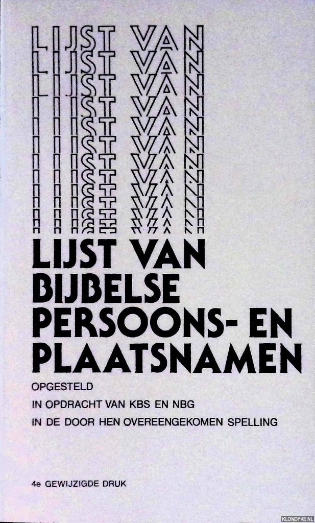 Diverse auteurs - Lijst van bijbelse persoons-en plaatsnamen