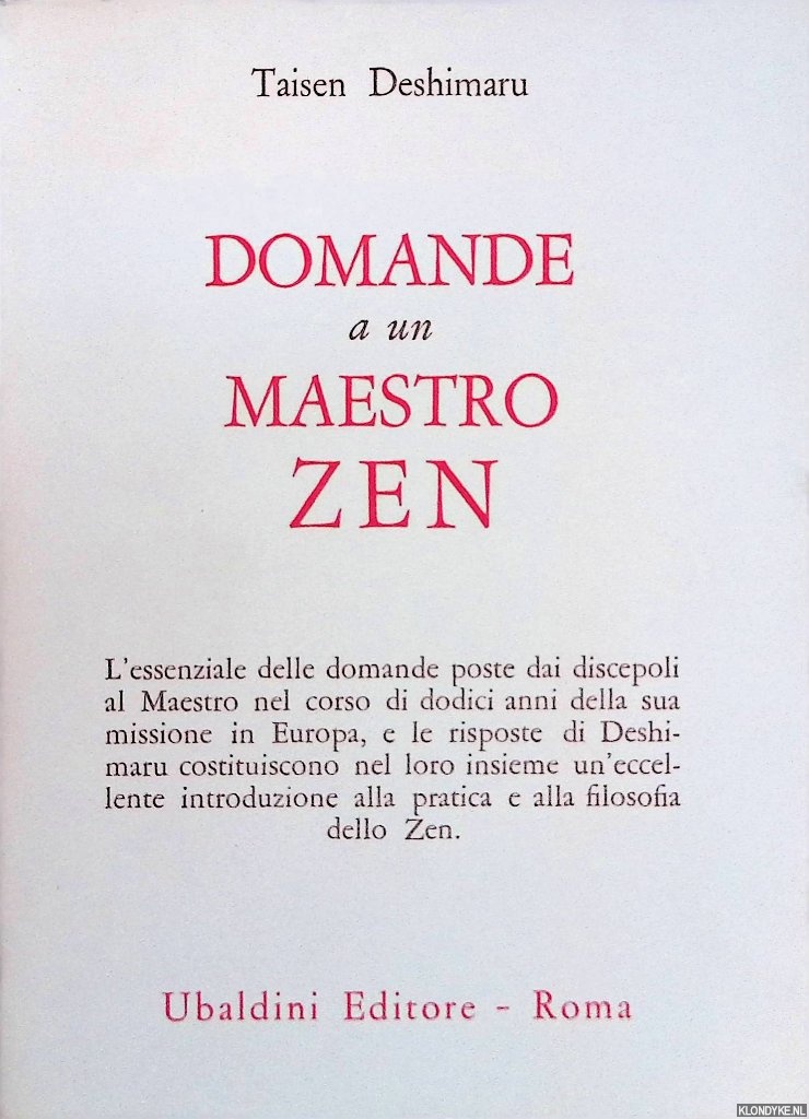 Deshimaru, Taisen - Domande a un maestro zen