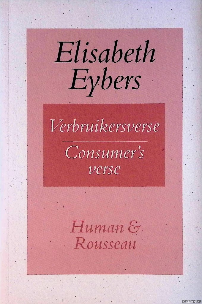 Eybers, Elisabeth - Verbruikersverse / Consumer's Verse