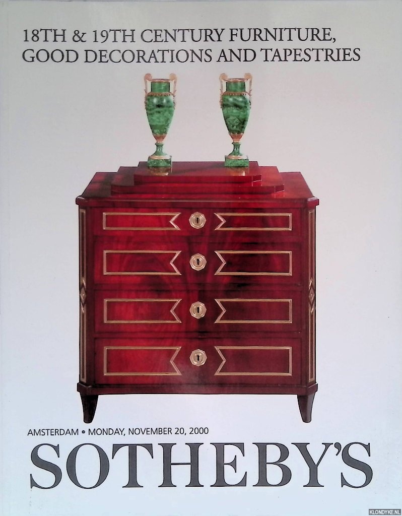 Sotheby's - Sotheby's Amsterdam: 18th & 19th century furniture, good decorations and tapestries - Monday, November 20, 2000