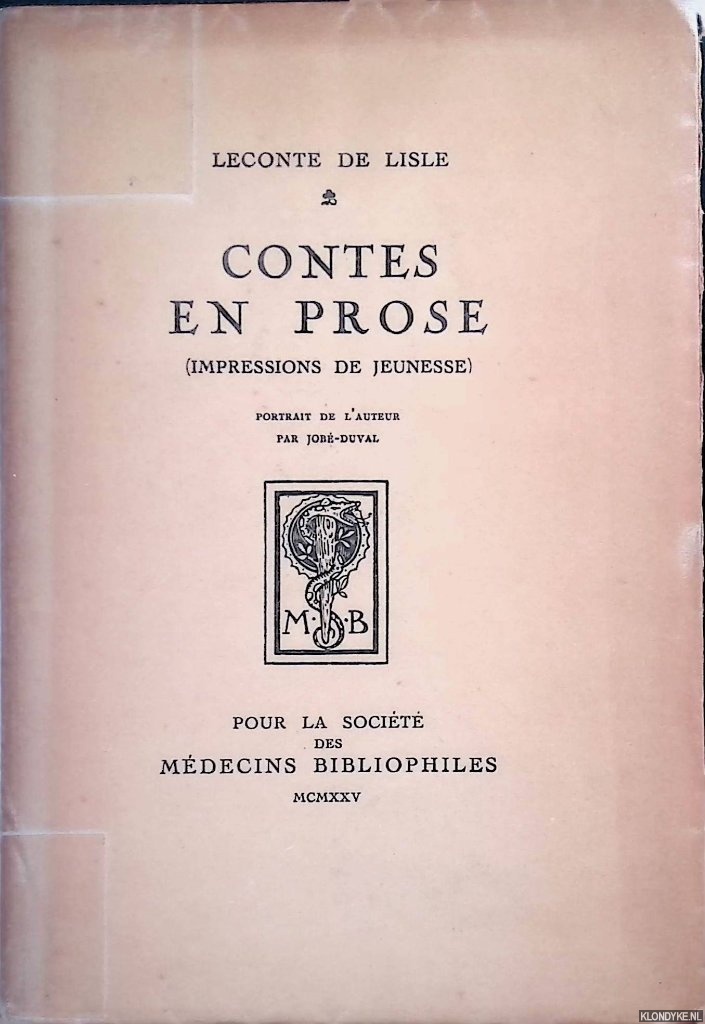 Lisle, Leconte de - Contes en prose (impressions de jeunesse)