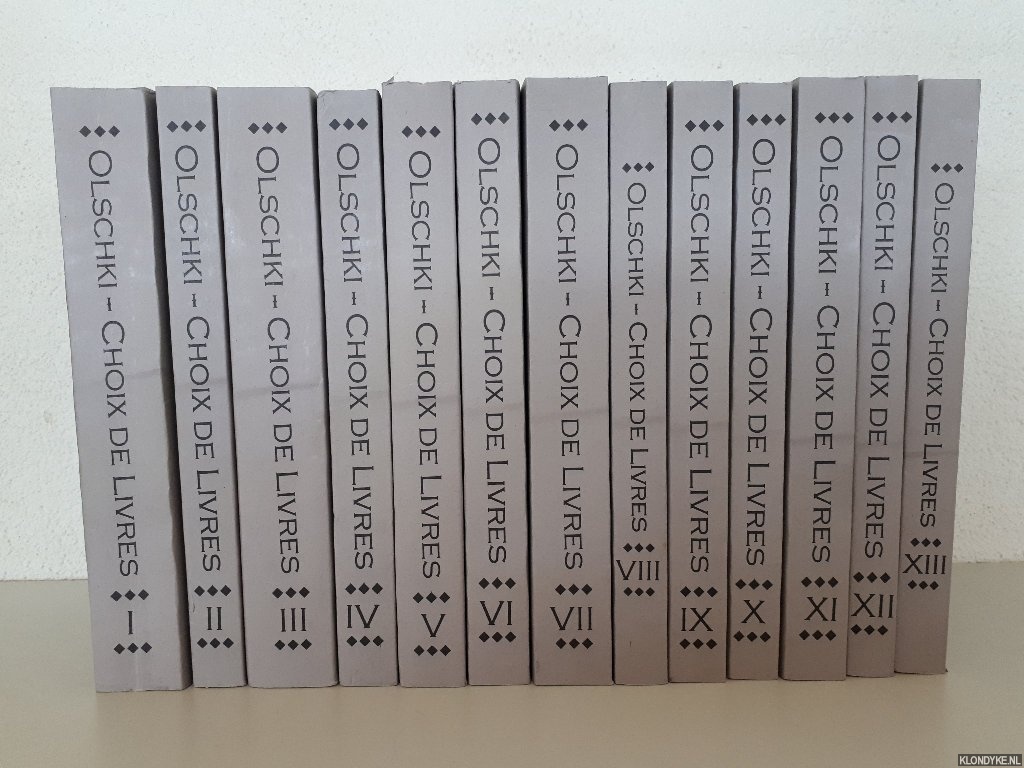Choix de livres anciens. Rares et curieux. En vente à la librairie ancienne Leo S. Olschki Florence (13 volumes) - Olschki, Leo S.